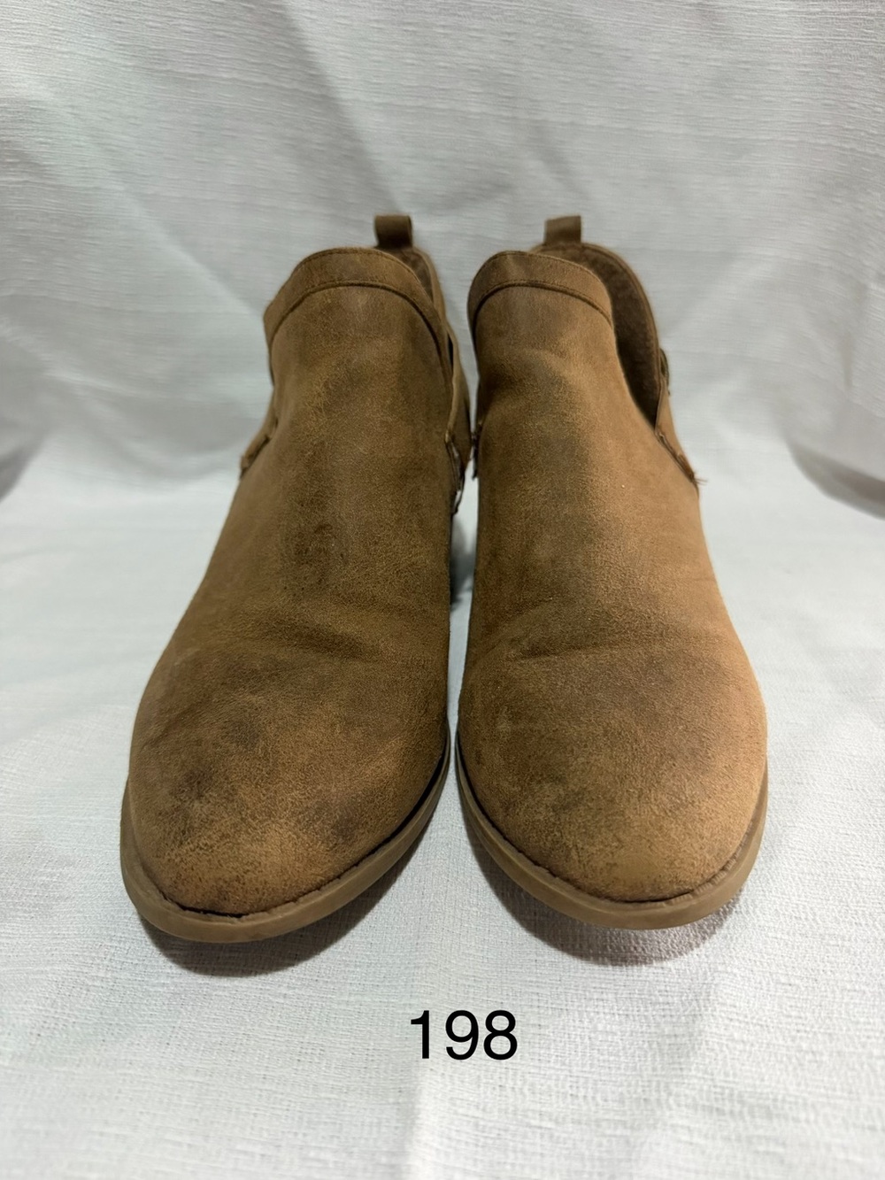 Suede Slip-On Ankle Booties in Chestnut Brown - Picture 1 of 8